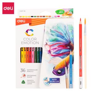 Painting Pens Deli Watercolor Pencil 12 24 36 Color Drawing Pen Art Set Children Kids Sketching Water Kit 230807