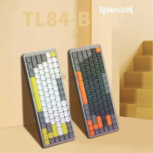 Redragon Ultra cienki przewodowa klawiatura mechaniczna Slim Compact 84 klawisza klawisza gier z niskim profilem liniowe przełączniki czerwone niebieskie HKD230808