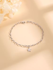 2023 European and American new model S925 sterling silver versatile fashion popular simple moon Pentagram bracelet lady