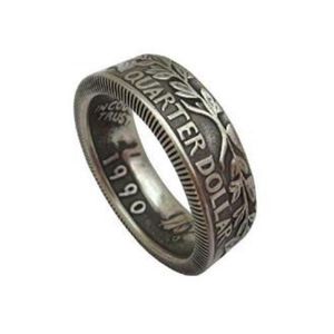 Coin Ring Handmade from Quarter Dollar Coin Handcrafted Ring