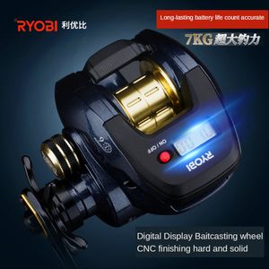 Baitcasting Reels Ryobi Base Point Dijital Ekran Elektronik Balıkçılık Makarası Sayacı Baitcasting Reel 7.3 1 Pürüzsüz ve engellenmemiş Hızlı Dönüş 230807