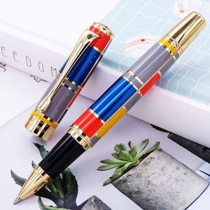 Ballpoint Pens Hero 767 Metal Rollerball Pen with Refill Beautiful Colored Ink Medium 07mm Golden Clip for Business Office 230807