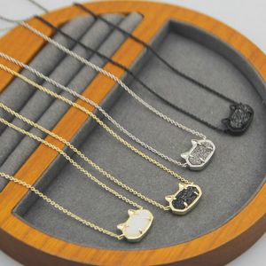 Pendant Necklaces Necklace Cats 4colors Druse Real Gold Plated Dangles Glitter Jewelries Letter Gift with Free Dust Bag