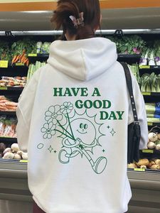 Kvinnors hoodies tröjor har en bra dag solblommor Par Bomullströjor Kreativitet Casual Vintage Hoodies Oversize Street Hip Hop Womens Clothing 230808