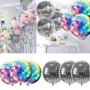 Big 4D Balloons 22inch Foil Balloon Disco Balloons Birthday Party Decoration Flashing Light Wedding Sphere Round Cube Shaped HKD230808