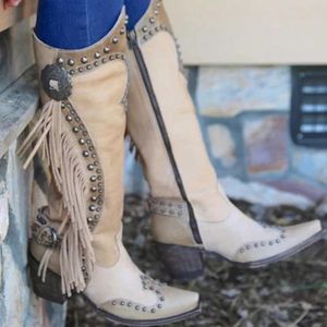 Western 440 Mid Women Calf Boots pu skórzany but Ladie