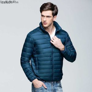 2021 New Winter Light Down Jacket Uomo S-3XLStand Collar Casual Slim Thin Down Jacket Winter Short Coat Mens Down Jacket Mens L230520