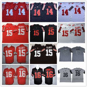 NCAA Ohio State Buckeyes College Football Jersey 14 K.J. Hill 15 Ezekiel Elliott 16 J.T Barrett High Quality Ed Red White Black