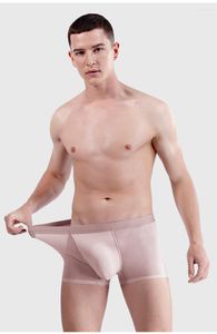 Underbyxor Ice Silk Soft Men's Underwear Mesh Bekväm andningsbar antibakteriell boxare Border Non-Marking Slim Medium Midja