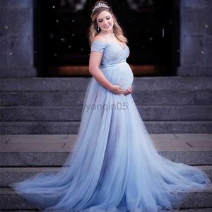 Moderskapsklänningar 2020 Tulle moderskapsklänning för fotografering graviditet lång tyllklänning för fotografering baby shower klänningar moderskapsfotografering hkd230808