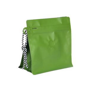 Aluminium Foil Flat Bottom Seal Food Zipper Bag Coffee Pouch Coffee Beans Bags with Valve