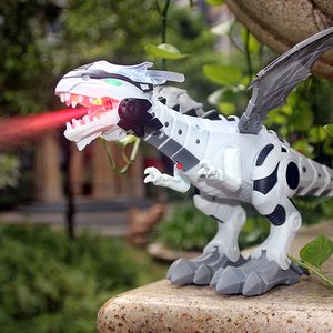 Electric/RC Animals Stora spraymekaniska dinosaurier med Wing Cartoon Electronic Walking Animal Model Dinosaurio Juguete Robot Pterosaurs Kids Toys 230808