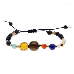 Strand Planets In The Solar System Guardian Star Bracciale con perline in pietra naturale per donna Uomo regalo di Natale