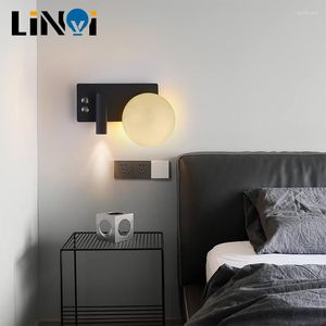 Wall Lamp Bedroom Led Reading With Switch Creative Nordic Living Room Simple Modern Book