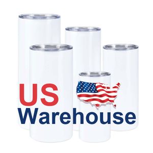 USA CA Warehouse podwójna sublimacja sublimacja ślanki kubki 20 uncji chudy sublimacja kubki proste