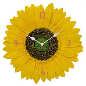 Orologi da parete Decorazioni per la casa Orologio da casa Muto da appendere Resina decorativa Non ticchettio Girasole Ufficio