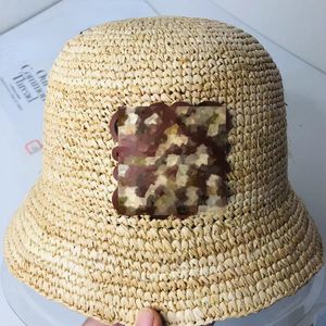 Trendy Unisex Bucket Hats Raffi Straw Hat Handmade Geometric Holiday Foldable Hat