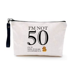 Kosmetiktaschen, Etuis, „Im not 50“, Geschenke zum 50. Geburtstag, Geschenke für Frauen, Boss, Ehefrau, Mutter, Tochter, Make-up-Tasche, Meilenstein-Geschenk für Sie, 230808