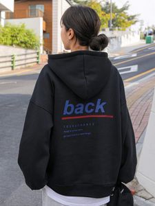 Женские толстовки с капюшоном Back Young Chance Print Женская хлопковая толстовка в корейском стиле Повседневная одежда Винтажные уличные толстовки в стиле хип-хоп Пара с длинными рукавами 230808