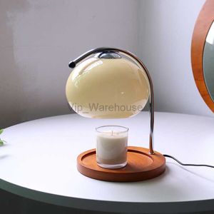 Retro Glass Table Lamp Aromatherapy Candlestick Lamp Bedroom Bedside Atmosphere Desk Lamp Study Office Home Candle Warmers Lamp HKD230808