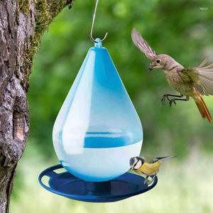 Other Bird Supplies Blue Wild Waterer Feeders Hanging Yard Outdoor Decor Flat-bottomed Metal Hook Transparent Raindrop-shaped Collector