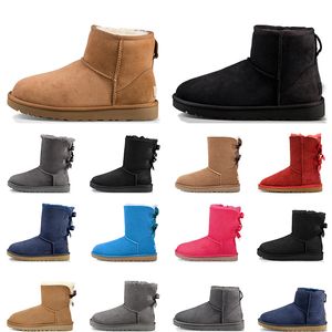 Designer Australia Damenstiefel Schneestiefel Chestnut Low Black 2 Bow Grey Pink Navy Blue Brown Red Ankle Short Winter Booties Größe 36-41