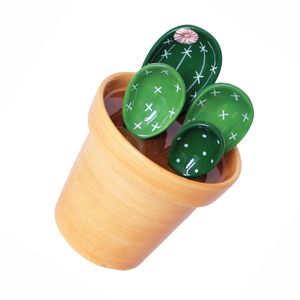 Strumenti di misurazione Cucchiai carini Set da forno Cucchiai decorativi a forma di cactus per cucchiaino da caffè Sale 230807