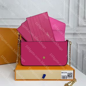 エンボス加工されたレターチェーンバッグデザイナー3つの財布豪華なレザークロスボディバッグ女性ショルダーバッグカードホルダーコイン財布