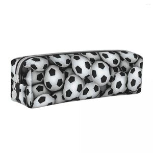 Söt fotbollsbollar Pencil Case Sport Spela spel Pencilcases Pen Box för Student Stora förvaringspåsar Skolmaterial Presentationer