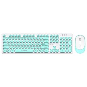 Conjunto de teclado e mouse sem fio à prova d'água Sensação mecânica para laptop, computador de mesa, escritório, uso doméstico HKD230808