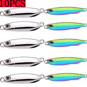 Iscas Iscas 10 PCS Japen Metal Cast Jig Spoon 1015203040506080g Shore Casting Jigging Sea Bass Fishing Lure Artificial Bait Tackle Set Set 230807