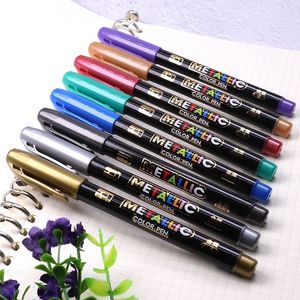 Malerei Stifte 8 Farben set Metalli Farbe marker Stift Art Marker stift mark schreiben Schreibwaren Student Büro schule liefert kalligraphie pe 230807