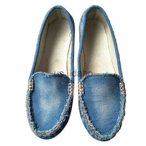 Dress Shoes Women Casual Flat Shoes 2022 Spring Autumn Flat Loafer Women Shoes Slips Soft Round Toe Denim Flats Jeans Shoes Plus Size J230808