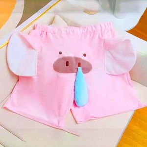 Shorts Masculino Um Divertido Elefante Boxer Novidade Bem-humorada Roupa Interior Presentes para Boxers com Tema de Animais Linho de Verão Masculino