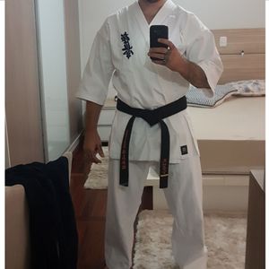Protective Gear High Quality Kyokushinkai dogi Dobok 12oz 100% Cotton Canvas Karate Uniform Kimono Gi Cloth For Kids Adult Free White Belt 230808