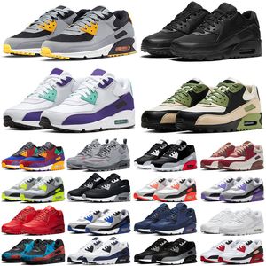 Classic 90 Herren Laufschuhe OG Triple White Black UNC Wolf Grey Polka Dot Infrarot Supernova Total Orange Lahar Escape Hyper Grape Royal 90er Jahre Sneakers