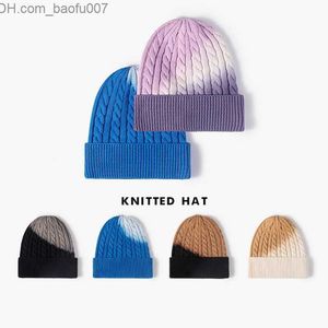 Beanie/Skull Caps Unisex Beanie Hat Cotton Tie Dye stampato Hat Women's Winter Warm Hat Berretti Women's Autumn Hip Hop Knit Hat Skullcap Z230809