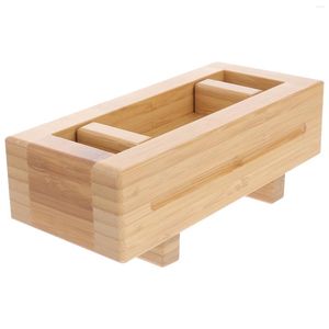 Set di stoviglie in bambù rettangolare in legno per sushi, stampo per stampi, kit per la fabbricazione di scatole, stampi per rulli di riso fai da te, utensili da cucina