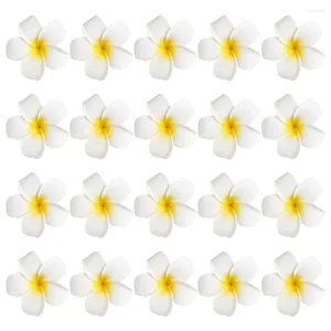 Flores decorativas Artificiais Frangipani Plumeria Flor Grampo de Cabelo Presilha Feminina Suprimentos Clipes para Meninas Presilhas Finas Decoração Havaiana