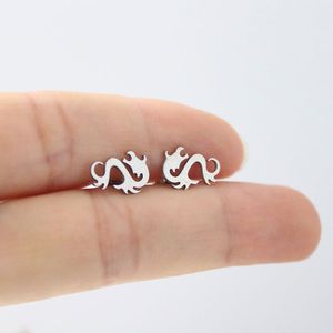 Everfast 10 Paare/Lot Drachen-Ohrringe aus Edelstahl, modisch, minimalistisch, Ohrschmuck für Damen und Herren, rosévergoldet, Farbe, Geschenk für Sie, T103