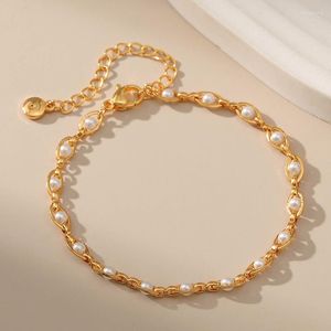 Strand Ccgood Modna elegancka bransoletka perłowa dla kobiet złoto plastowane 18 K Bracelet wysokiej jakości regulowane biżuterię pulseras mujer