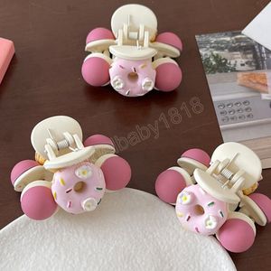 Summer Cute Donut Mini Hair Claws Korean Japan Sweet Girls Bangs sidoklipp Kvinnor Hårklämmor Hårnålar Hårtillbehör