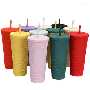 Water Bottles 710ml Large Capacity Studded Cup Creative AS Straw Durian Bottle With Drinkware Coffee Cold Mug