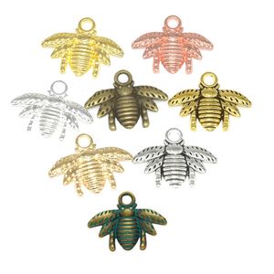 MINI Jewelry Charms Bee Pendants Retro Alloy Honeybee Necklace قلادة 17*20 ملم سوار 8 خيارات الألوان T9I002409