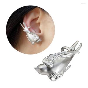 Backs Earrings Metal Ear Cuff Cartilage Clip Punk Bird Earring For Women Non Piercing Female Buckle Fashion Jewelry