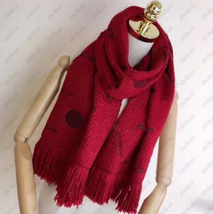 Lyxdesigner halsduk pashmina för designers varma halsdukar mode wraps klassiska halsdukar män kvinnor kashmir ull lång sjal röd svart 174*30