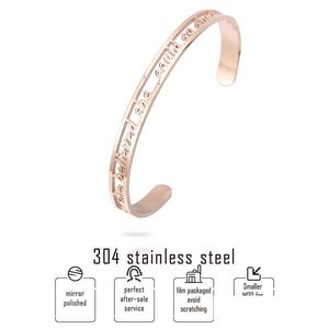 Cuff She Believed Cod So Did Bangle For Women Hollow Inspirational Letter Stainless Steel Open Bracelets Fashion Jewelry Drop Delivery Dhfn0