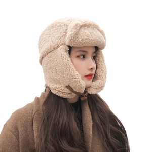 Beanie/Skull Caps Women Bomber Hat Pilot Trooper Cap Mens Faux Cashmere Hat Russian Ushanka Earflap Wart Snow Ski Hats 230809