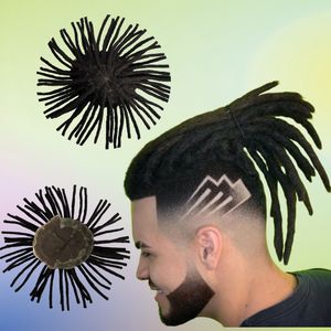 14 дюймов индийская девственная человеческая система волос Dreadlocks Toupee #1b 8x10 Q6 Topper для чернокожих