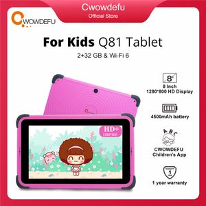 Cwowdefu Kids Tablet 8'' IPS 1280*800 Android 11 WiFi 6 Quad Core 2GB 32GB Google Play Children Tablets PC with Kids App 4500mAh